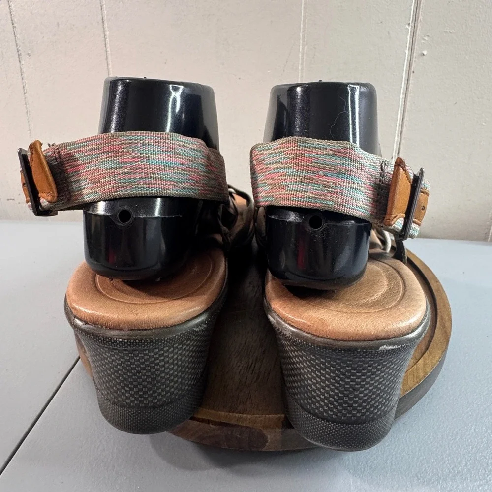 Keen Wedge Sandals Womens 9.5 Brown Multi Good Boho Strappy Buckle 1014313